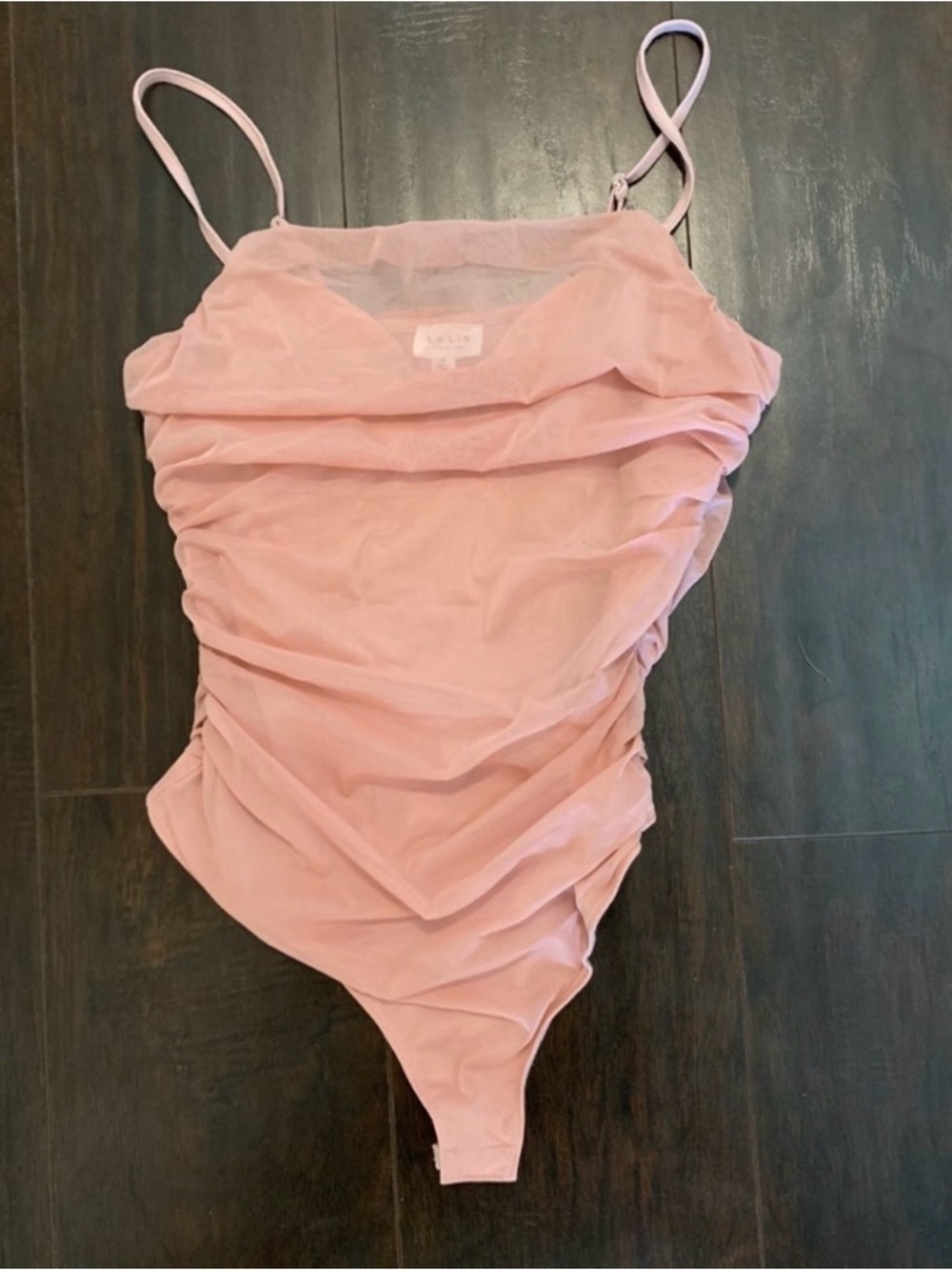 Le Lis Blush Pink Ruched Bodysuit